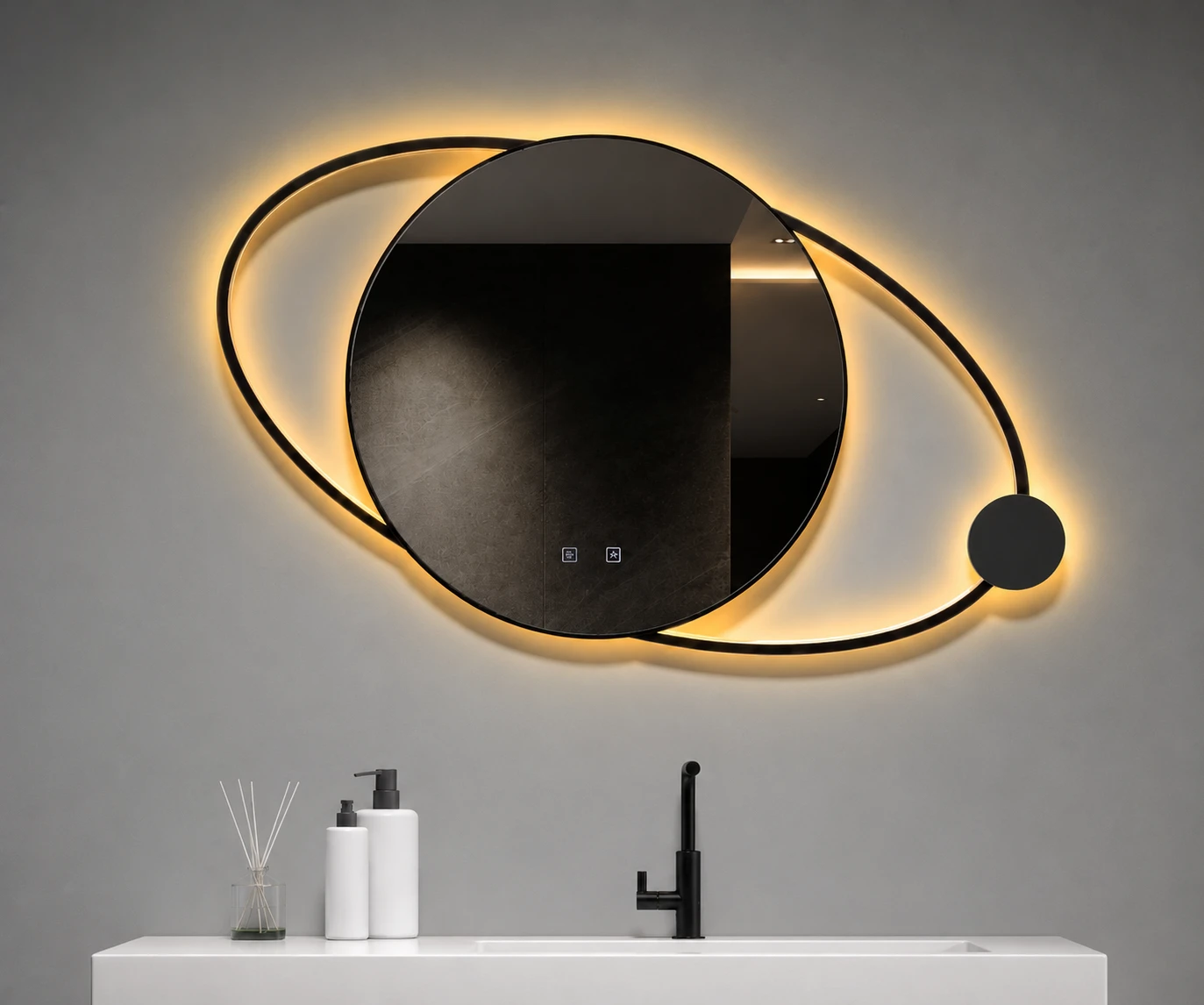 60cm round backlit LED bathroom mirror