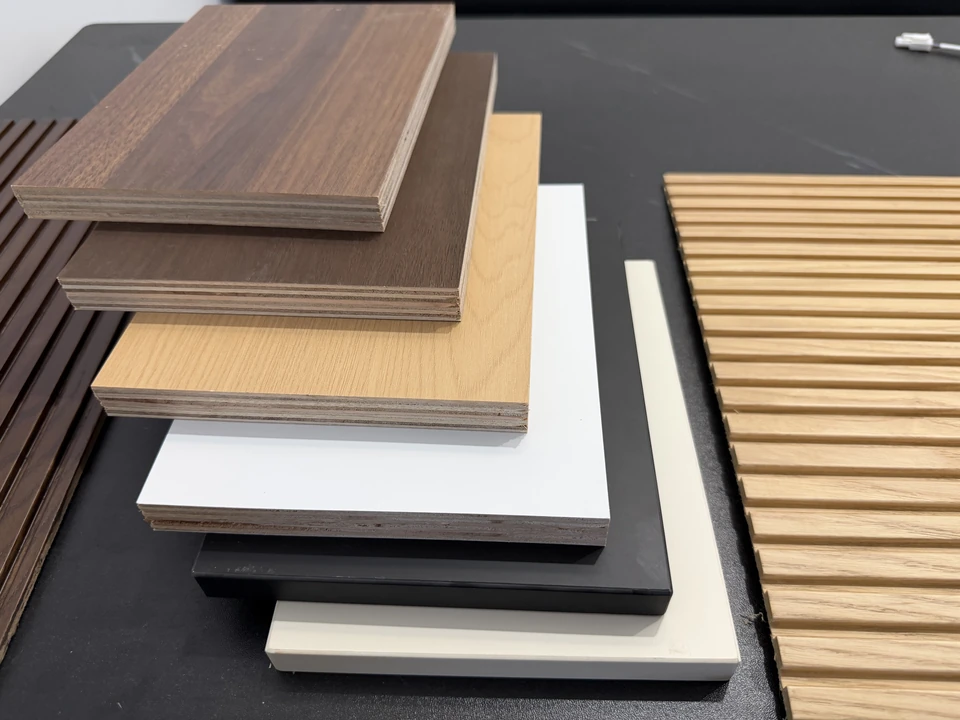 Bathroom vanity material samples