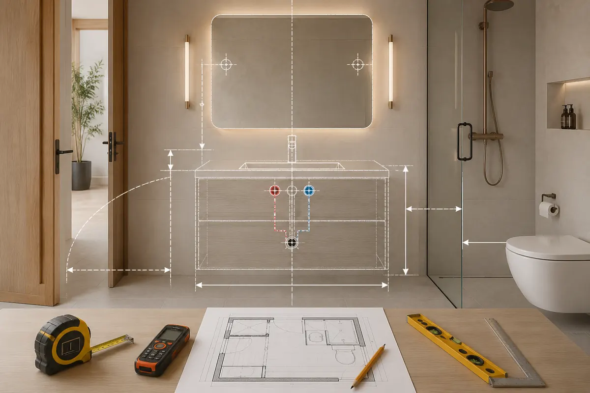 Bathroom vanity size and layout planning
