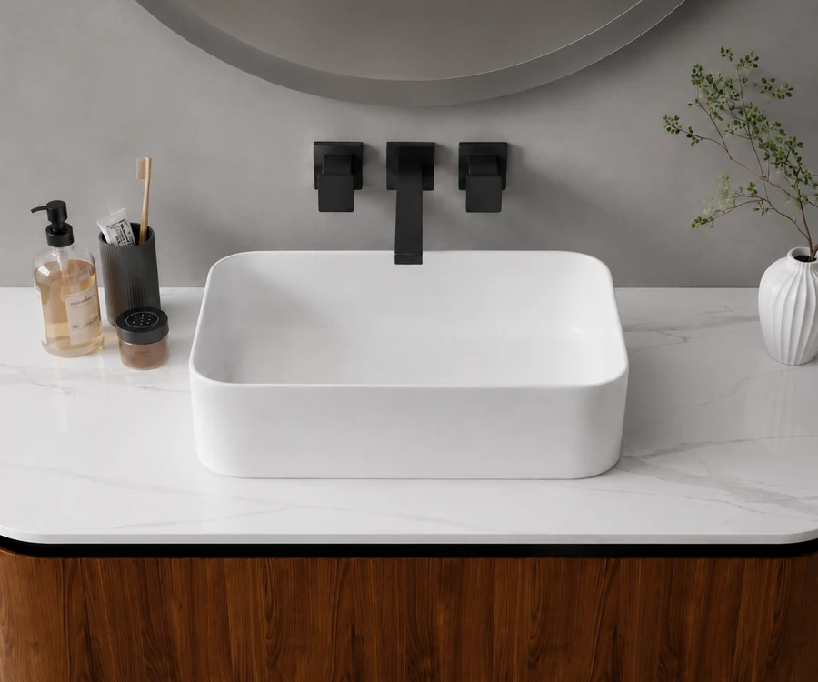 Bespoke above-counter basin vanity