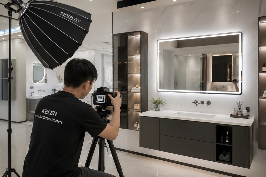 Bathroom vanity marketing content production