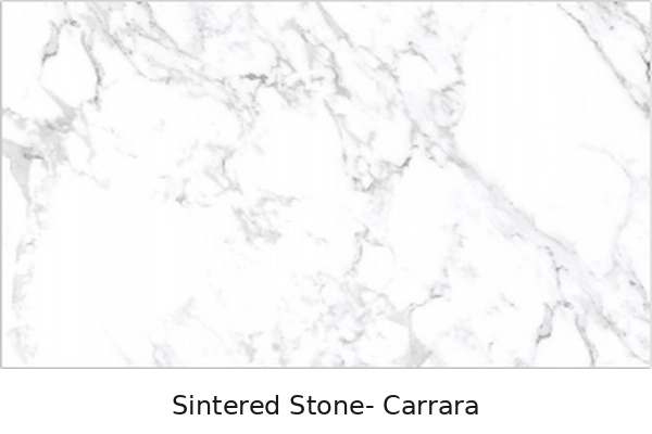 Carrara sintered stone vanity finish