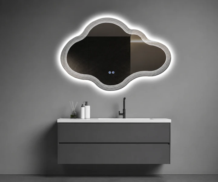Custom built floating bathroom vanity