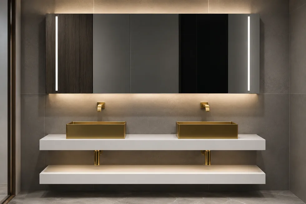 Custom commercial mirror cabinet