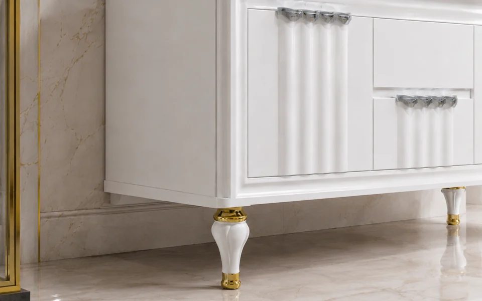 Custom freestanding vanity wood legs