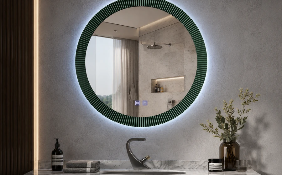 Custom LED mirror for villa apartment