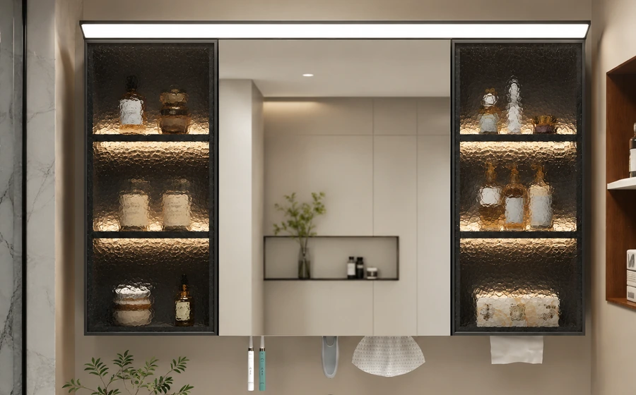 Custom residential home mirror cabinet