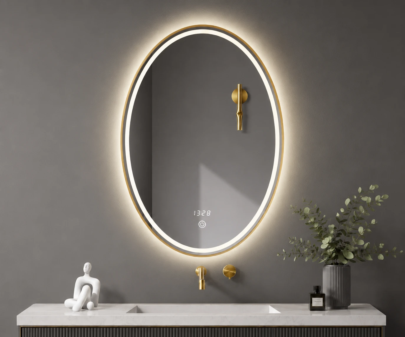Custom shaped LED bathroom mirrors