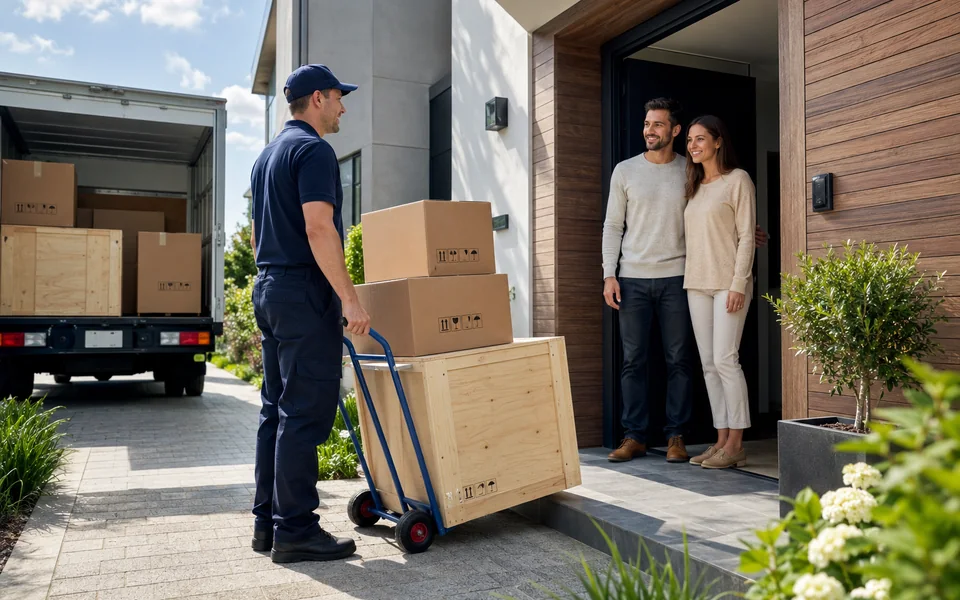 Door-to-door delivery of custom vanities