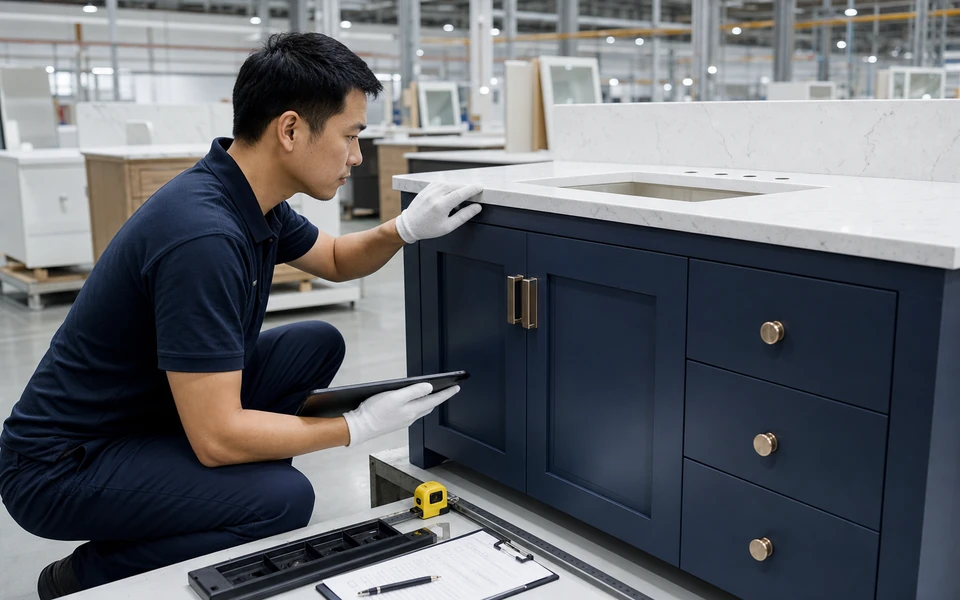 Custom vanity shipment inspection