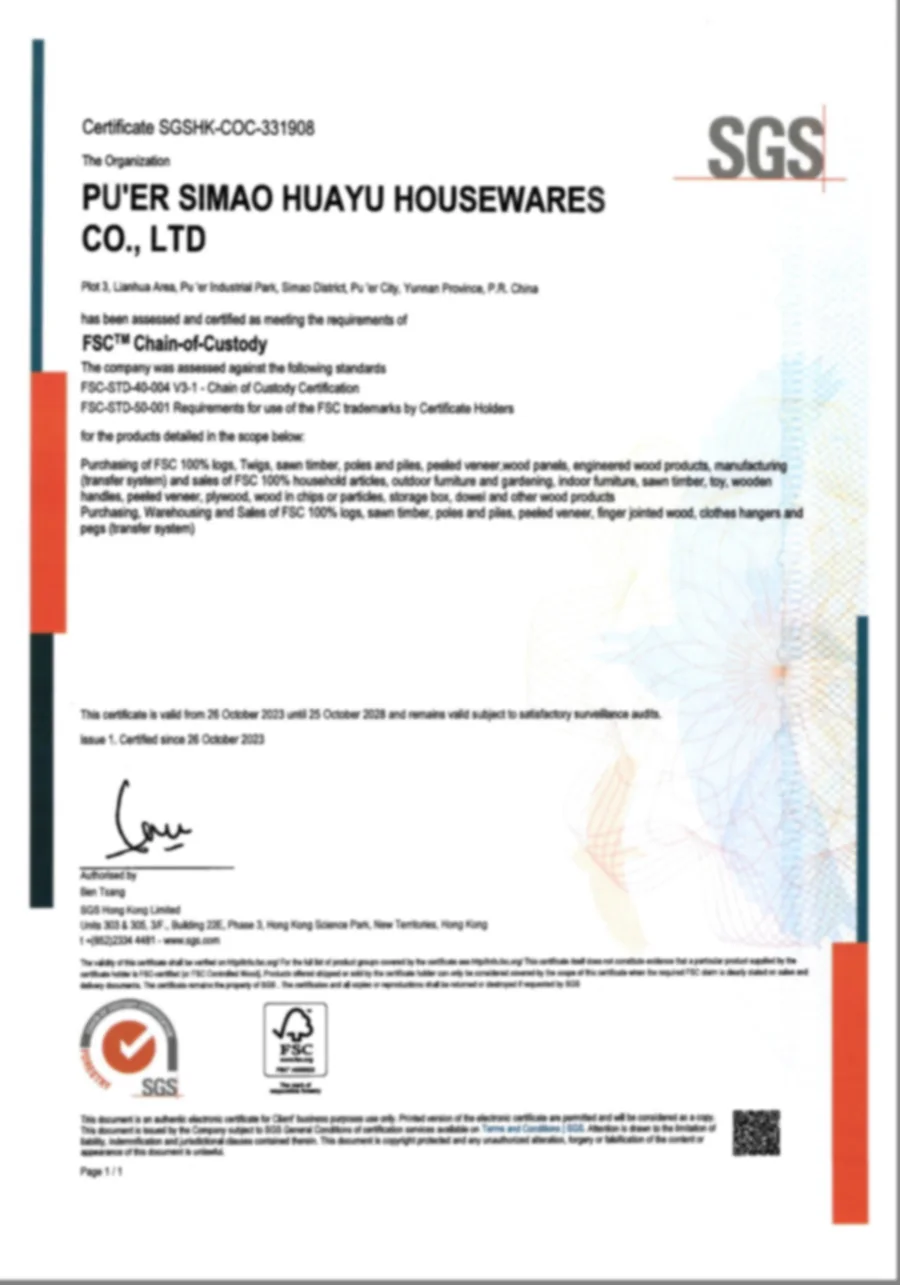 FSC wood processing party document