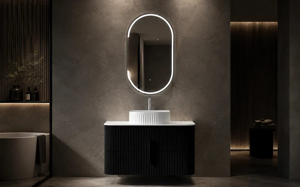 Hotel bathroom single sink vanity