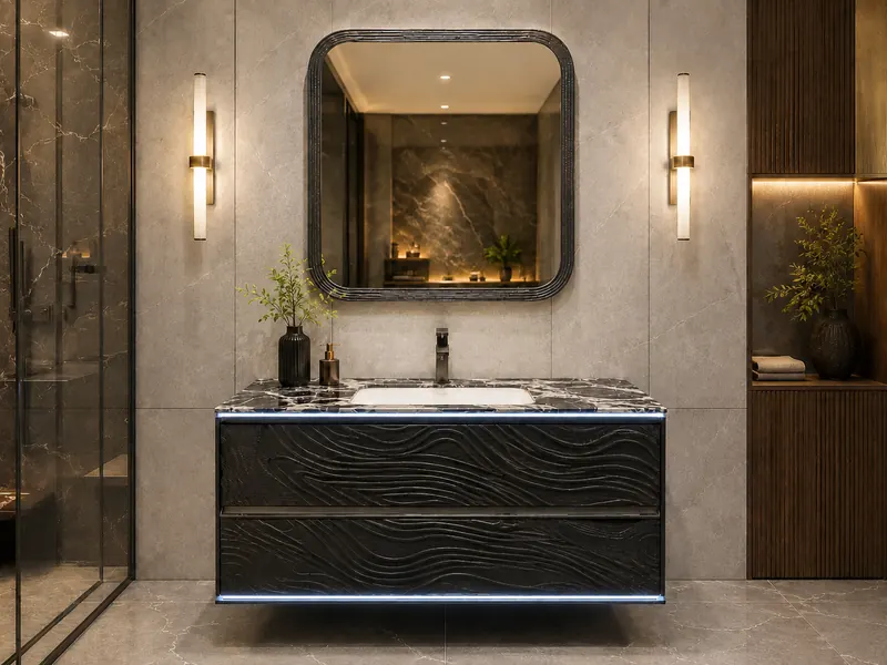 Luxury plywood bathroom vanity set