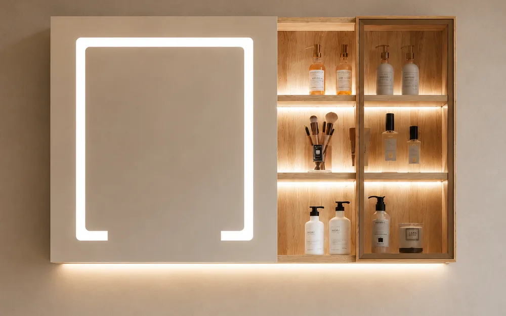Mirror cabinet for single sink vanity