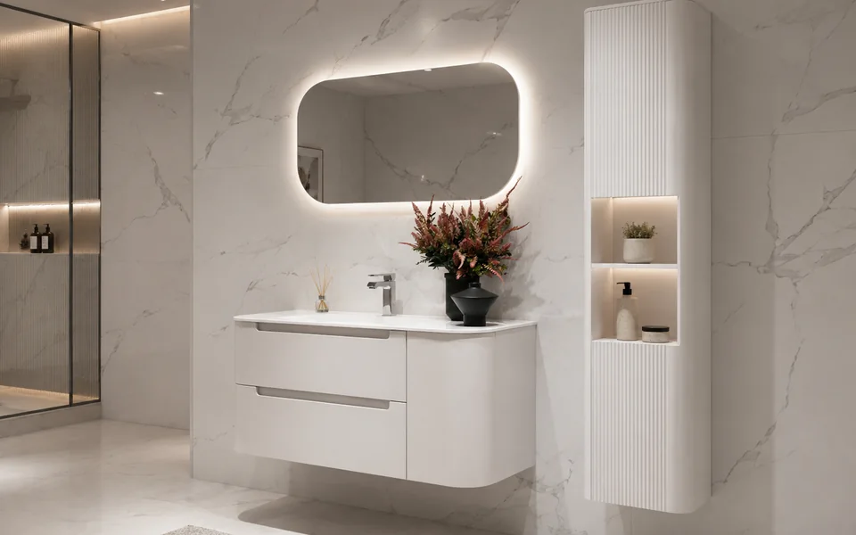 Modern hotel floating bathroom vanity