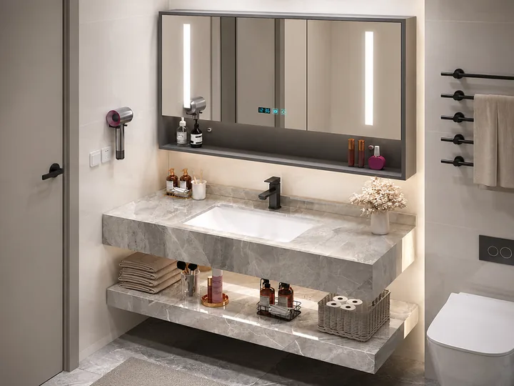 Premium bathroom vanity set with mirror cabinet
