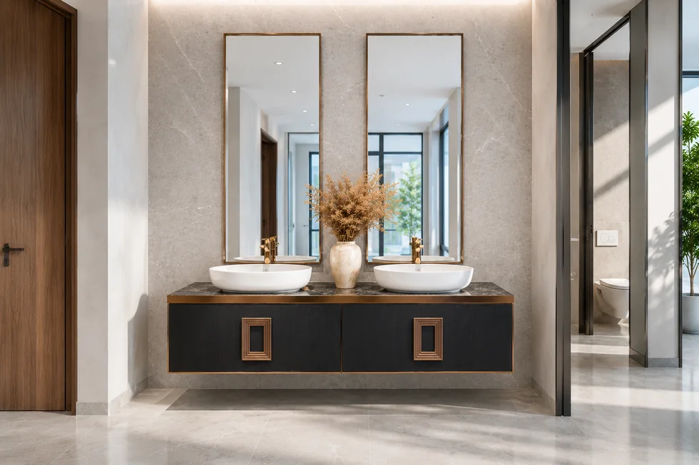 Public commercial bathroom vanities set
