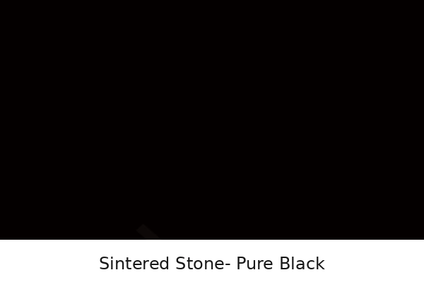 Pure black sintered stone vanity finish