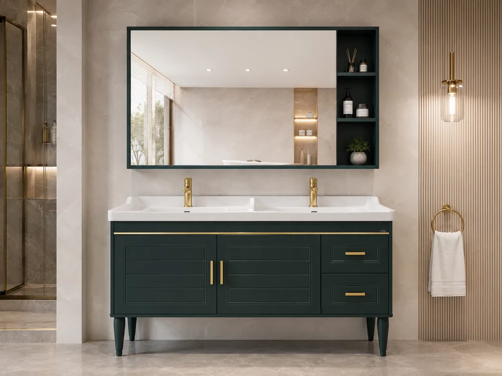 PVC double sink vanities for bathroom