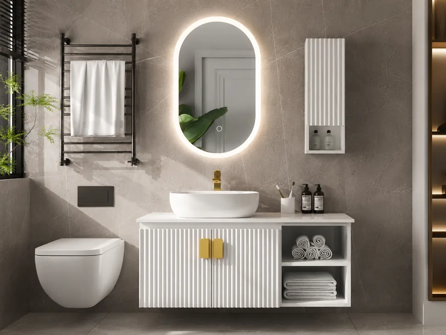 PVC wall hung bathroom cabinet