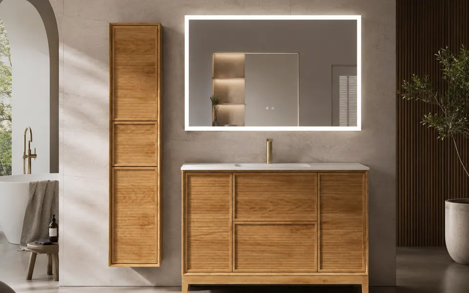 Side cabinet freestanding vanity for builders