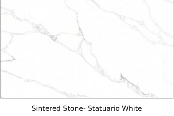 Statuario white sintered stone vanity finish