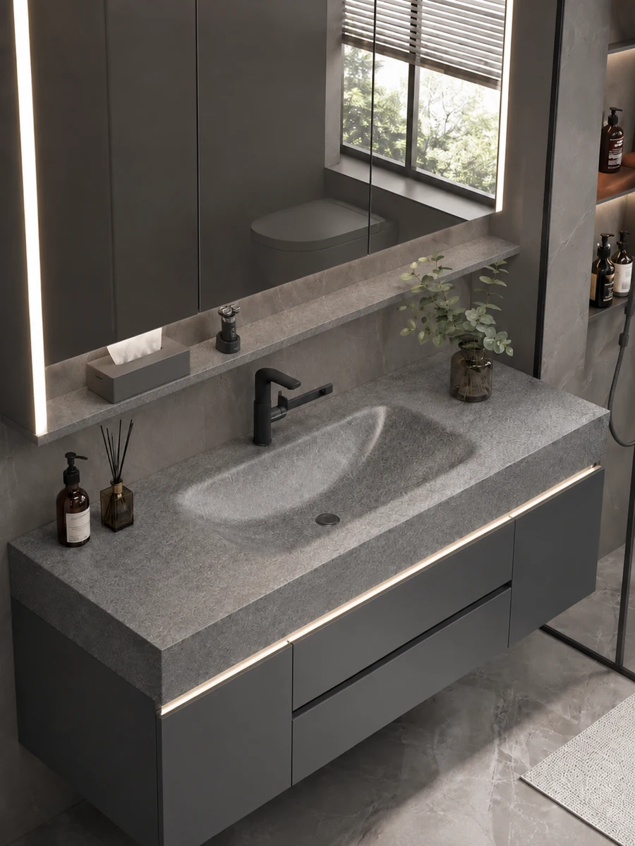 Thermoformed seamless vanity sink