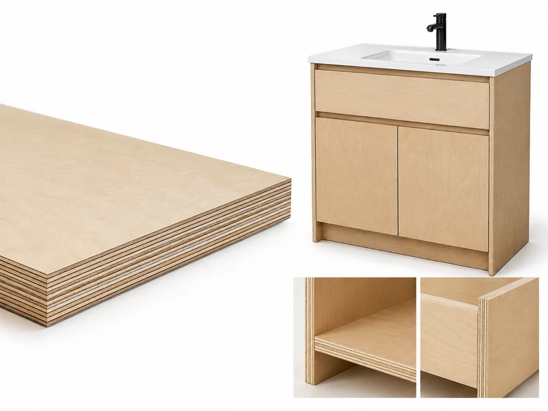 Plywood bathroom vanity cabinet construction