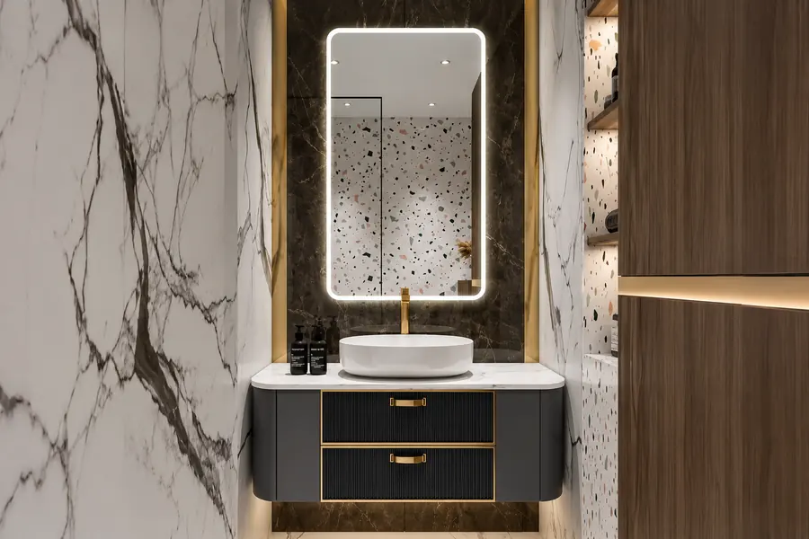 custom made bathroom vanity with sink