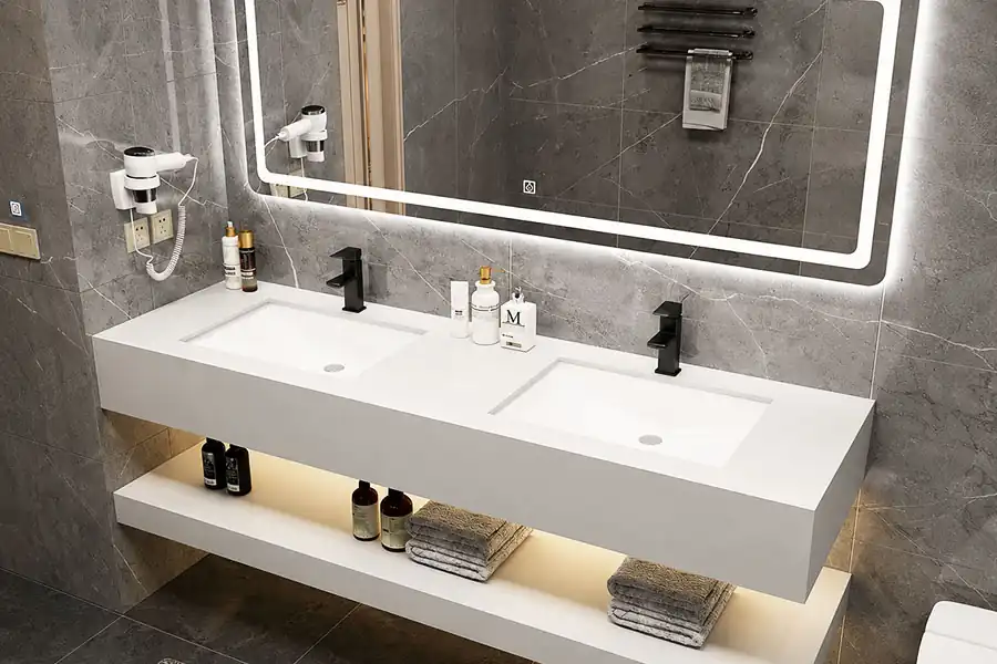 double sink wall hung vanities for bathrooms