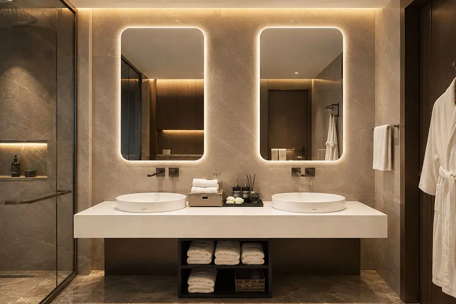 hotel bathroom vanities with double sink