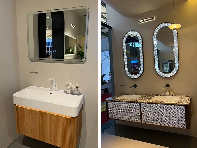 one LED mirror and two separate mirrors