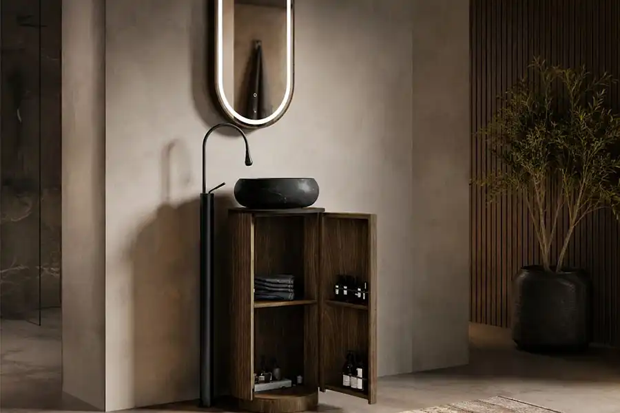 400mm freestanding vanity with single sink