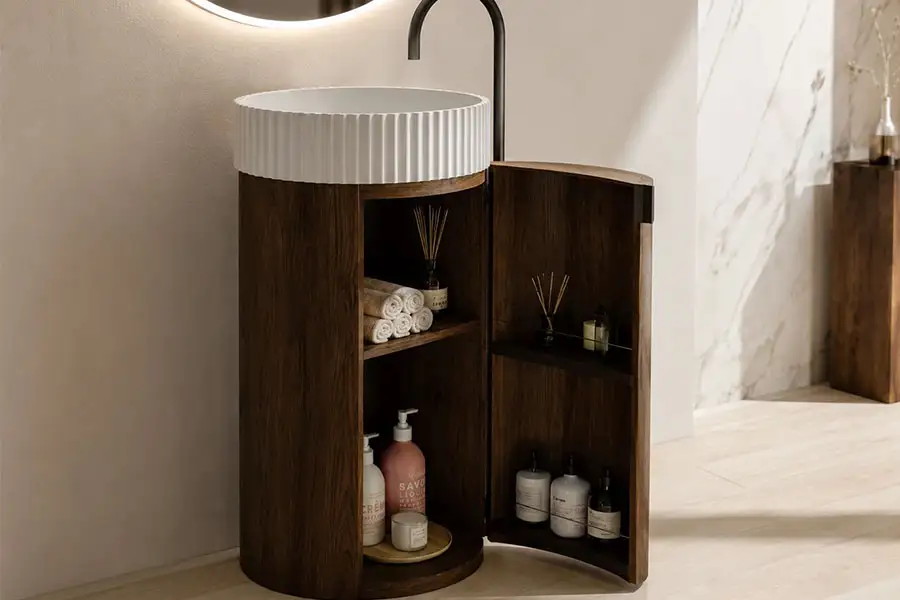 400mm freestanding vanity with single sink