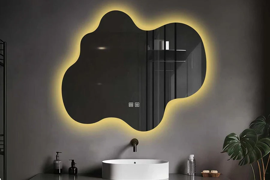 custom shape led bathroom mirrors