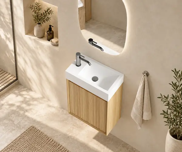 600mm wall mounted plywood vanity