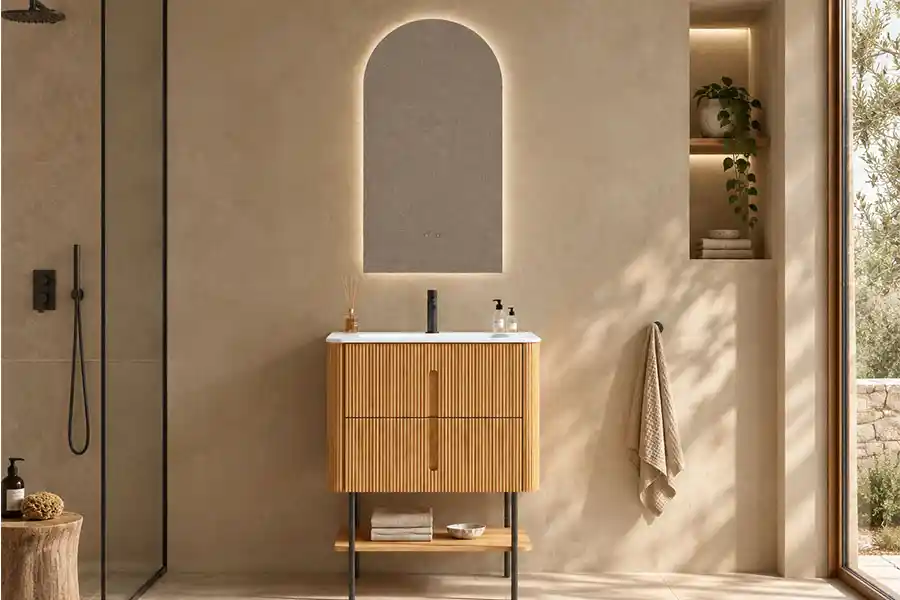 Plywood freestanding vanities for bathroom