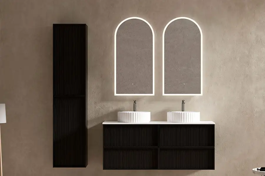 Plywood bathroom double sink vanities