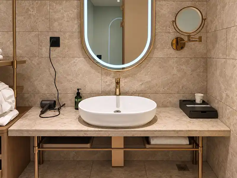 modern freestanding bathroom hotel vanity