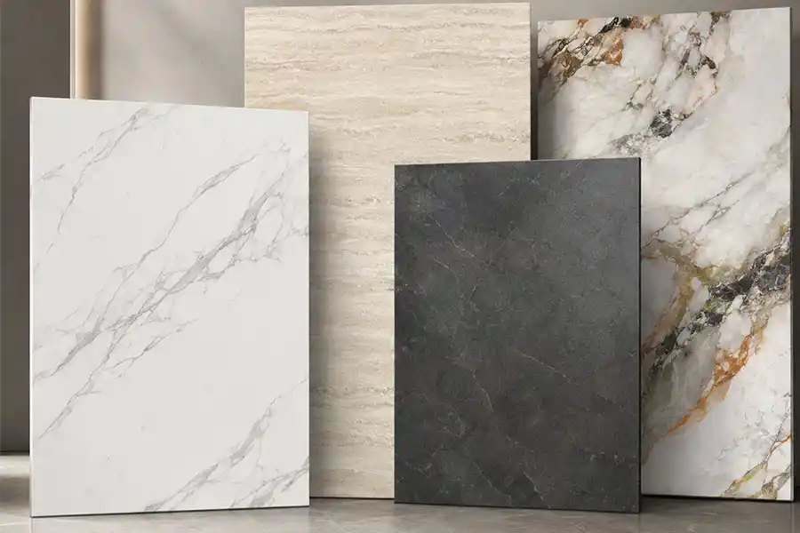 sintered stone top different surface color texture